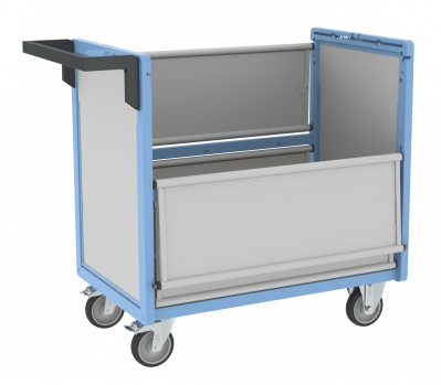Chariot conteneur PP alvéolaire sans toit, 850 x 500 mm