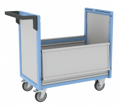 Chariot conteneur PP alvéolaire sans toit, 850 x 500 mm