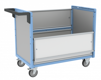 Chariot conteneur PP alvéolaire sans toit, 1000 x 600 mm