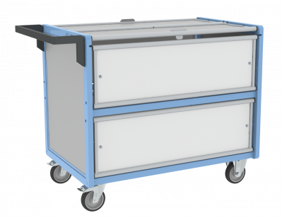 Chariot conteneur PP alvéolaire avec toit, 1000 x 600 mm