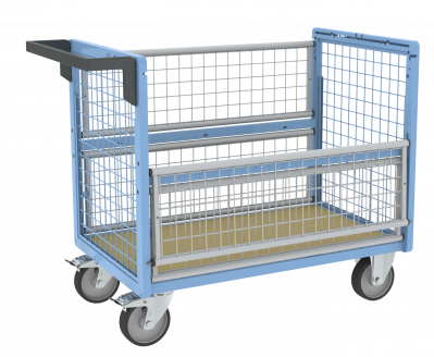Chariot conteneur grillagé sans toit, 1000 x 600 mm