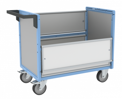 Chariot conteneur PP alvéolaire sans toit, 1000 x 600 mm