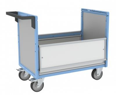 Chariot conteneur PP alvéolaire sans toit, 1000 x 600 mm