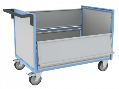 Chariot conteneur PP alvéolaire sans toit, 1200 x 800 mm