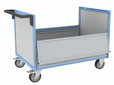 Chariot conteneur PP alvéolaire sans toit, 1200 x 800 mm