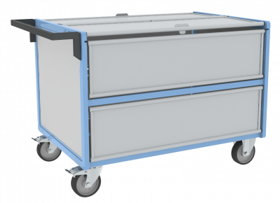 Chariot conteneur PP alvéolaire avec toit, 1200 x 800 mm