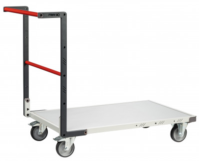 Chariot Flatpack dossier fixe 1000 x 600 mm plateau mélaminé roues TPE 