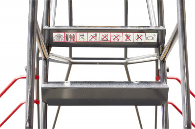 Escabeau de rayonnage 10 marches à immobilisation automatique