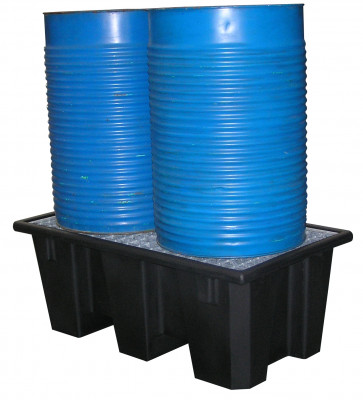 Bac de rétention PEHD recyclé 2 fûts, 225 L