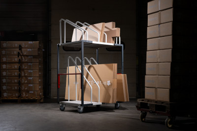 Servante haute pour stockage de cartons pliés