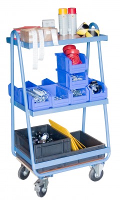 Servante à bacs armature + plateaux bois