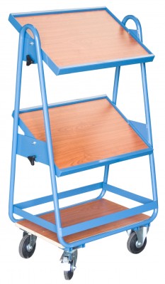 Servante à bacs armature + plateaux bois