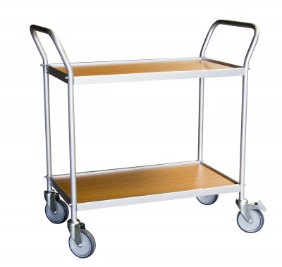 Desserte de bureau à 2 plateaux bois 780 x 420 mm