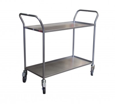 Desserte de bureau à 2 plateaux tôle 935 x 435 mm