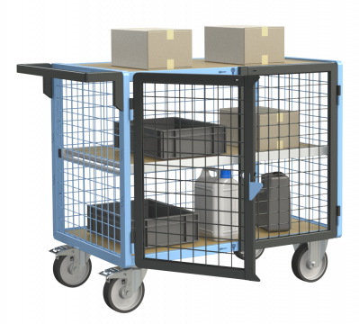 Servante établi équipée, 2 portes grillagées verrouillables