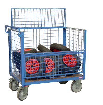 Chariot container avec poignée manuelle - Manutention et stockage