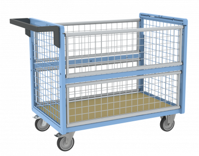 Chariot conteneur grillagé sans toit, 1000 x 600 mm