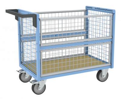 Chariot conteneur grillagé sans toit, 1000 x 600 mm