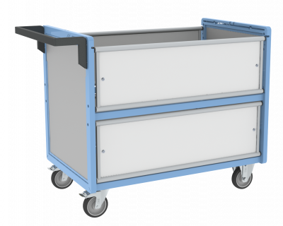 Chariot conteneur PP alvéolaire sans toit, 1000 x 600 mm