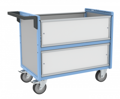 Chariot conteneur PP alvéolaire sans toit, 1000 x 600 mm