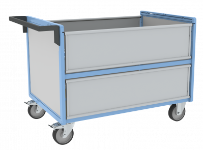 Chariot conteneur PP alvéolaire sans toit, 1200 x 800 mm