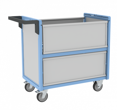 Chariot conteneur PP alvéolaire sans toit, 850 x 500 mm