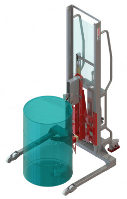 Gerbeur Levfix600 à levée manuelle avec pince automatique 1 fût