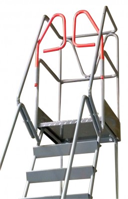 Escabeau de rayonnage 9 marches à immobilisation automatique