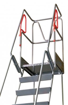 Escabeau de rayonnage 9 marches à immobilisation automatique
