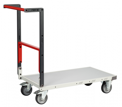 Chariot Flatpack dossier repliable 850 x 500 mm plateau mélaminé roues TPE 