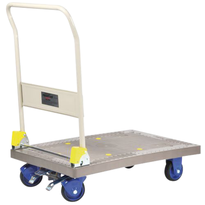 Chariot dossier repliable Prestar® avec frein plateau polypropylène 