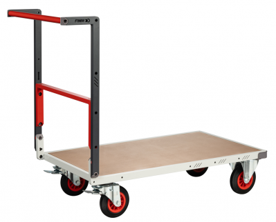 Chariot monté dossier repliable 1000 x 600 mm plateau médium roues CC 