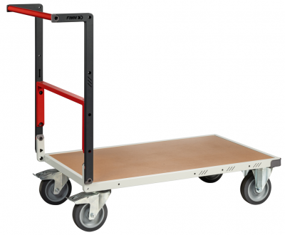 Chariot monté dossier repliable 1000 x 600 mm plateau médium roues TPE 