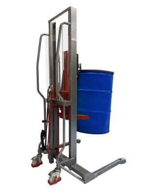Gerbeur Levfix300 à levée manuelle avec pince automatique pour fût