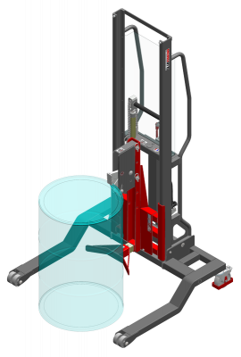 Gerbeur Levfix600 à levée manuelle avec pince automatique 1 fût
