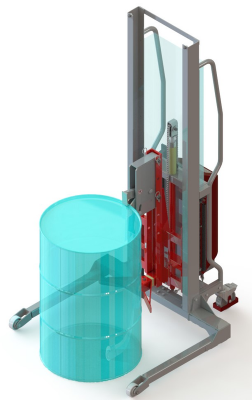 Gerbeur Levfix300 à levée électrique avec pince automatique pour fût 