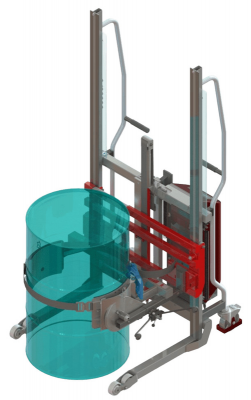 Gerbeur Lev300 à levée électrique avec accessoire Rotofûts, course de levée 1400 mm