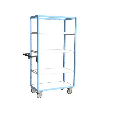 Servante multi-niveaux, avec 3 étagères, plateau bois, 850 x 500 mm 