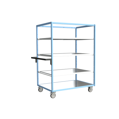Servante multi-niveaux, avec 3 étagères, plateau tôle galva, 1200 x 800 mm 