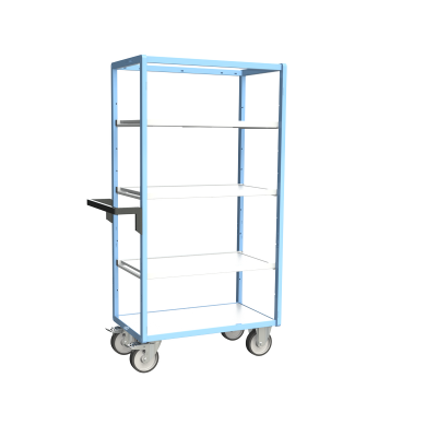 Servante multi-niveaux, avec 3 étagères, plateau bois, 850 x 500 mm 