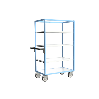 Servante multi-niveaux, avec 3 étagères, plateau bois, 1000 x 600 mm 
