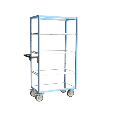 Servante multi-niveaux, avec 3 étagères, plateau tôle galva, 850 x 500 mm 
