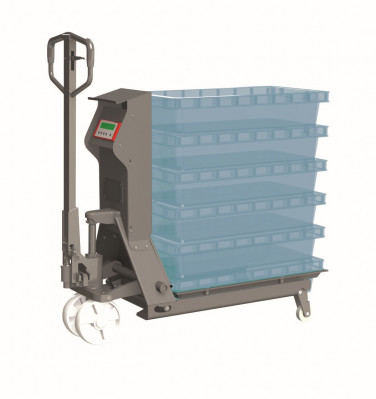 Transpalette peseur galva pour bacs 30/60 L