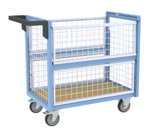 Chariots conteneurs grillagé sans toit 250 à 500 kg