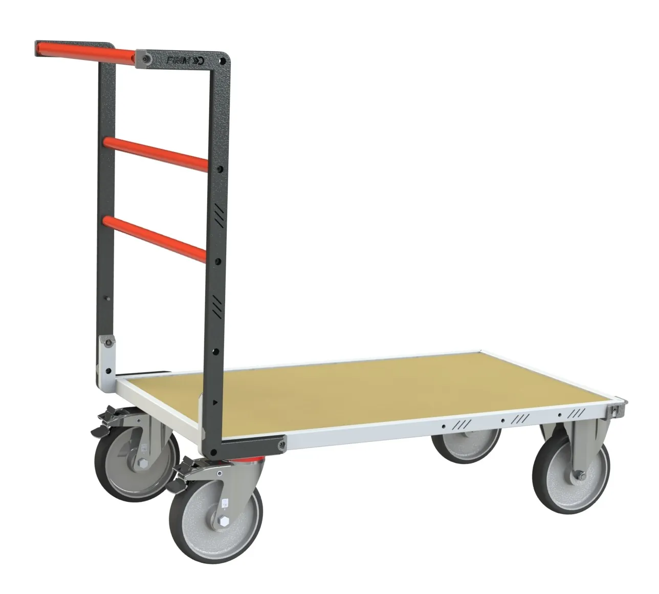 Chariots dossier fixe, plateau bois médium 600 kg