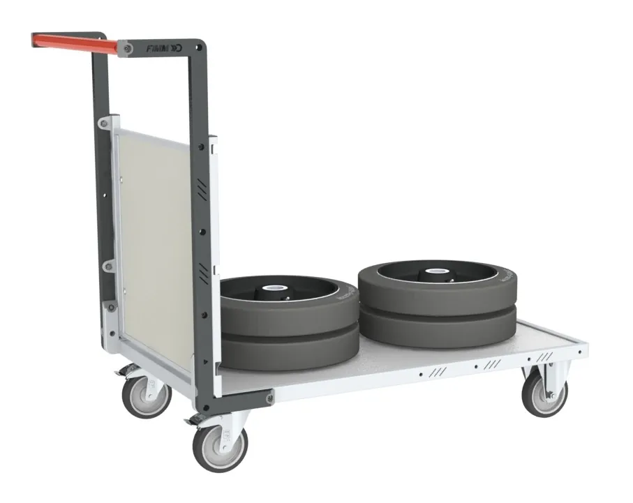 Chariots modulaires PP alvéolaire 1 dossier, plateau bois 250 kg