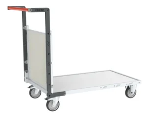 Chariots modulaires PP alvéolaire 1 dossier, plateau bois 250 kg - 835 x 500 mm