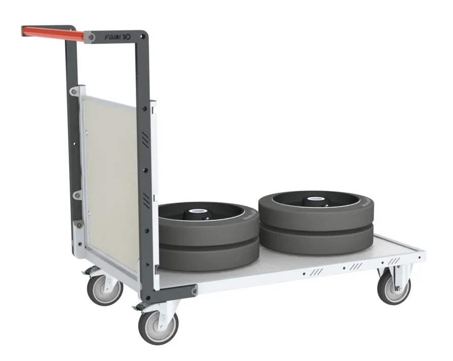 Chariots modulaires PP alvéolaire 1 dossier, plateau bois 250 kg