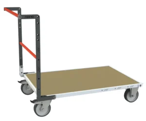 Chariots modulaires tube 1 dossier, plateau bois 500 kg - 1000 x 595 mm